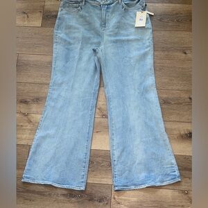 NYDJ Mia Palazzo Highrise  Wide Leg Westminster Light Blue Denim Jeans size 18